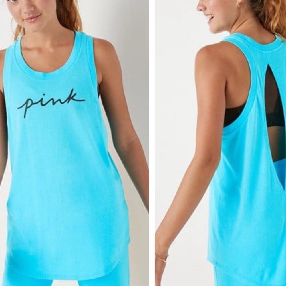 Victoria's Secret PINK everyday racerback tank top women’s size XXL NEW blue